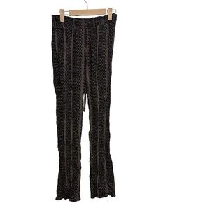 Paper‎ Crane Patterned Flare Pants Boho Elastic Waist Drawstring Womens Small